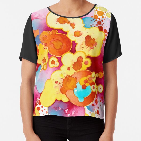 Boom! Everything - Watercolor Painting Chiffon Top