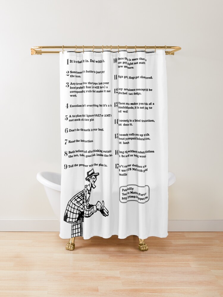 Reilly S Laws Of Tax Planning Shower Curtain By Yourtmp Redbubble