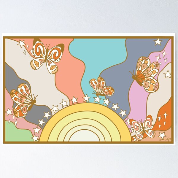 Item preview, Vintage Rainbow Butterfly Pattern designed and sold by jamisundesigns.