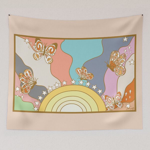 Item preview, Vintage Rainbow Butterfly Pattern designed and sold by jamisundesigns.