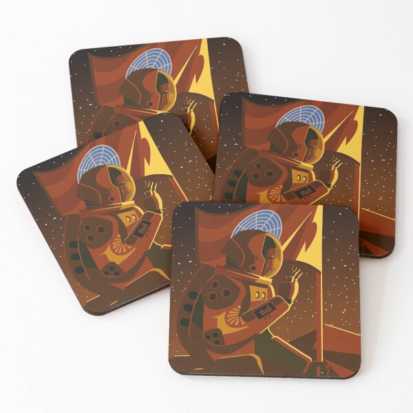 Item preview, mars astronaut landing with earth flag designed and sold by matintheworld ( delcarmat ).