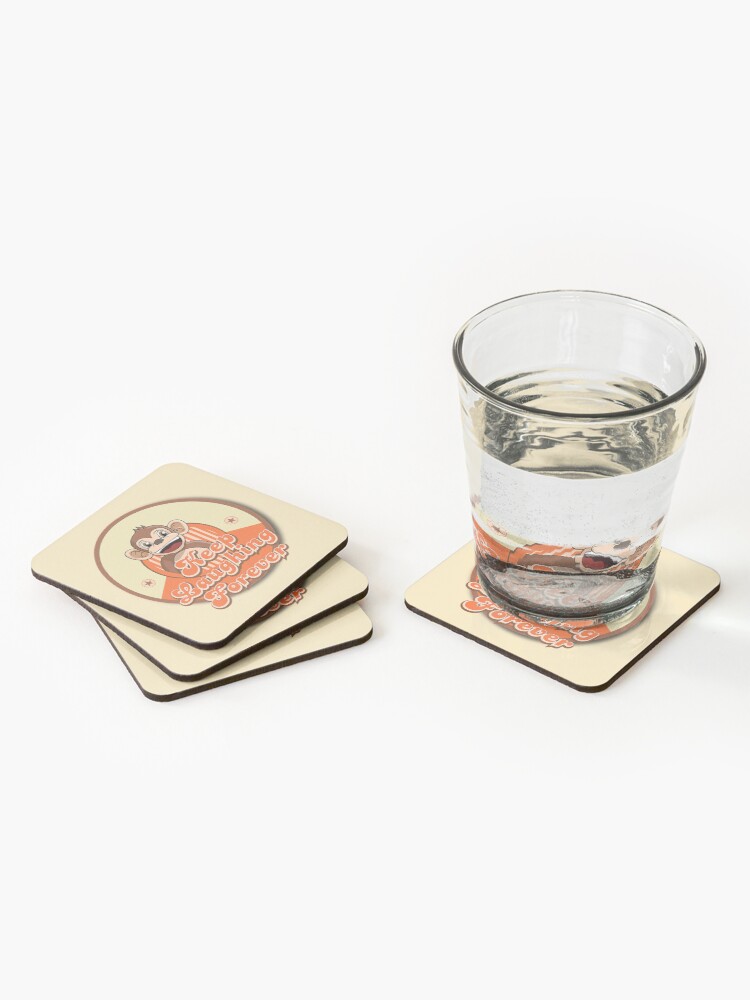 Alternate view of Keep Laughing Forever Retro Monkey Coasters (Set of 4)
