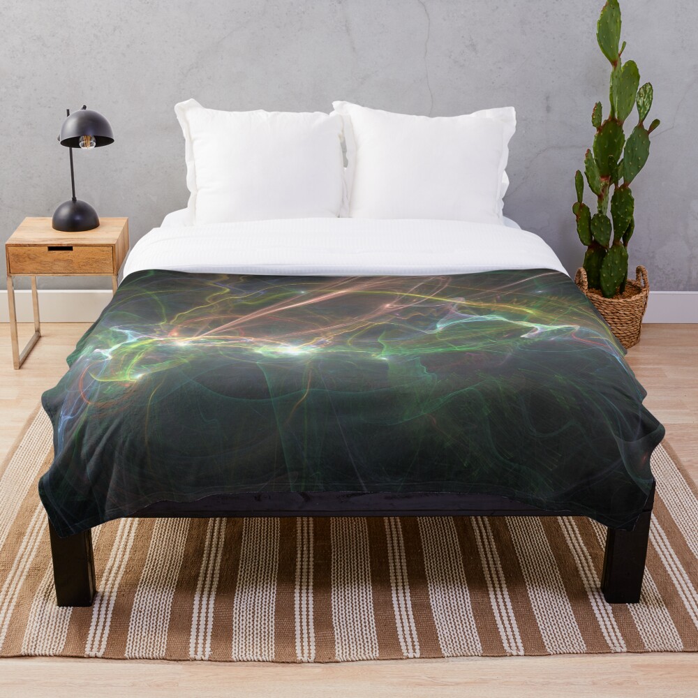 "Electric Shock Fractal Art" Throw Blanket for Sale by bkroijer
