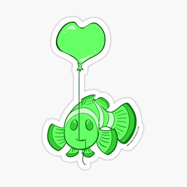 Digital Clownfish with Heart Sticker