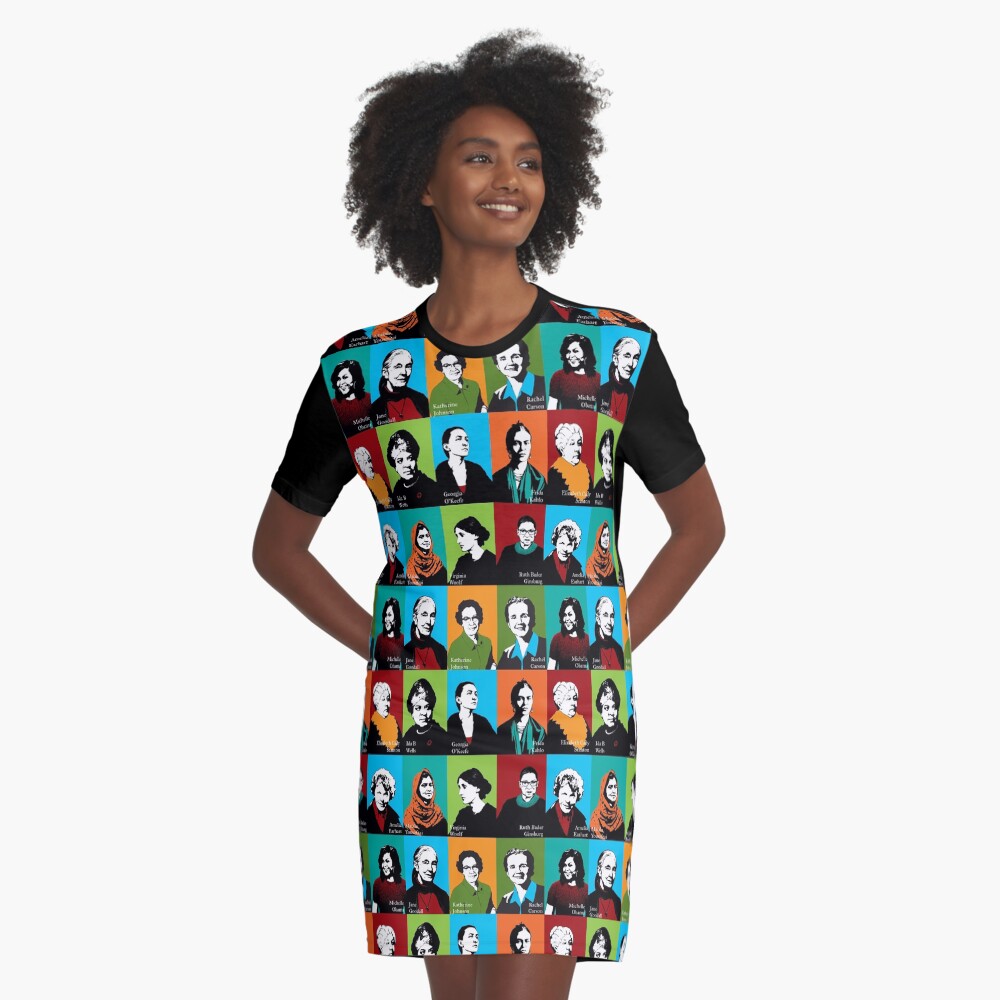 Feminist Icons Graphic T-Shirt Dress