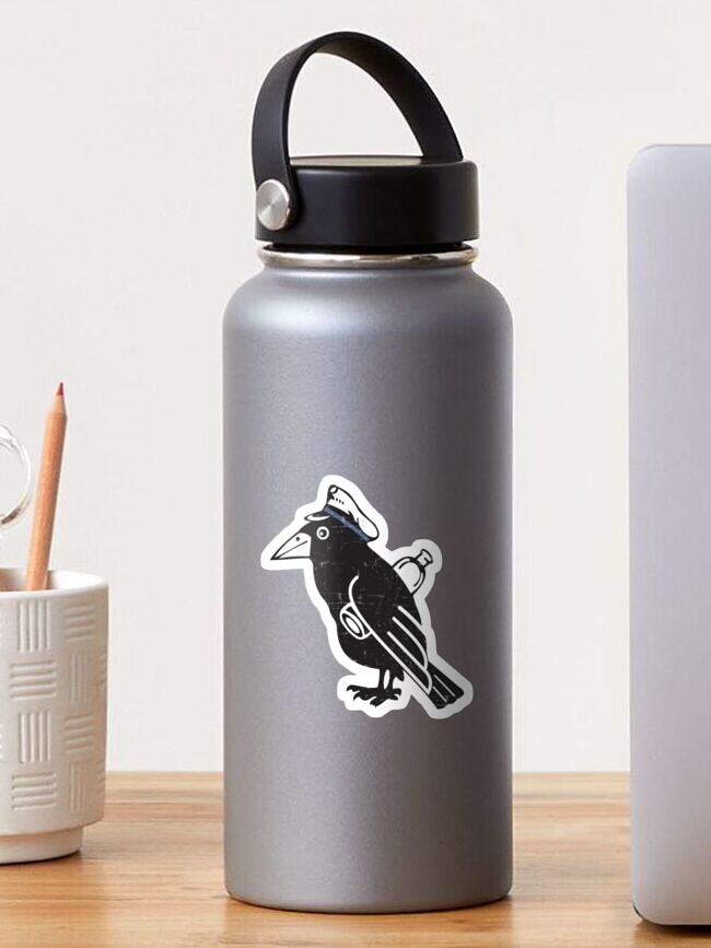 U 1007 Raven With Bottle Wearing Cap Grunge Style Sticker By Pzd501 Redbubble