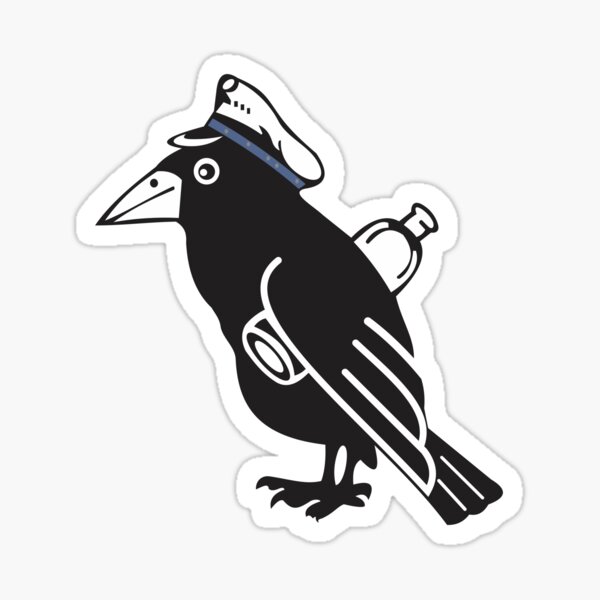 Rabe U-1007 mit tragender Kappe der Flasche - Schmutz-Art Sticker