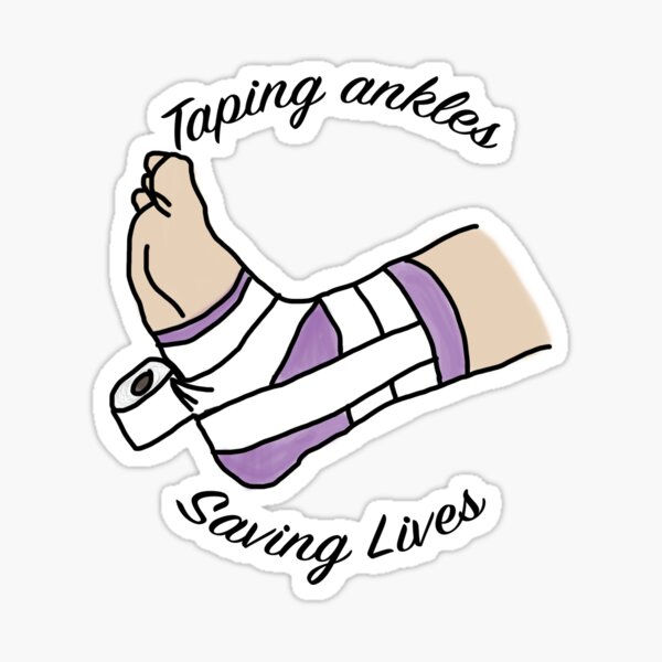 Taping ankles saving lives Sticker
