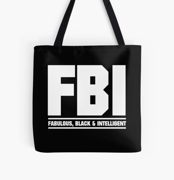 FBI Fabulous Black and Intelligent All Over Print Tote Bag