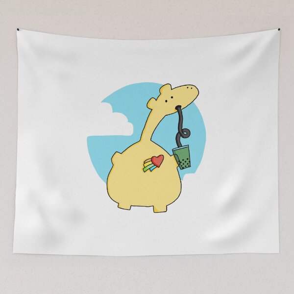 Item preview, Bogo the Flying Giraffe with Bubble Tea designed and sold by -eMM.