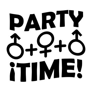 "Party Time Threesome Sex Concept Typographic Design" Poster for Sale