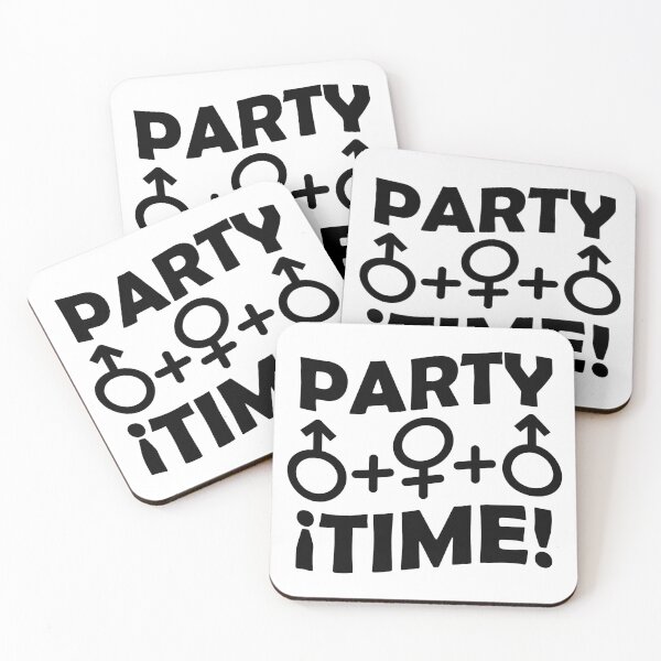 Item preview, Party Time Threesome Sex Concept Typographic Design designed and sold by DFLC Prints.