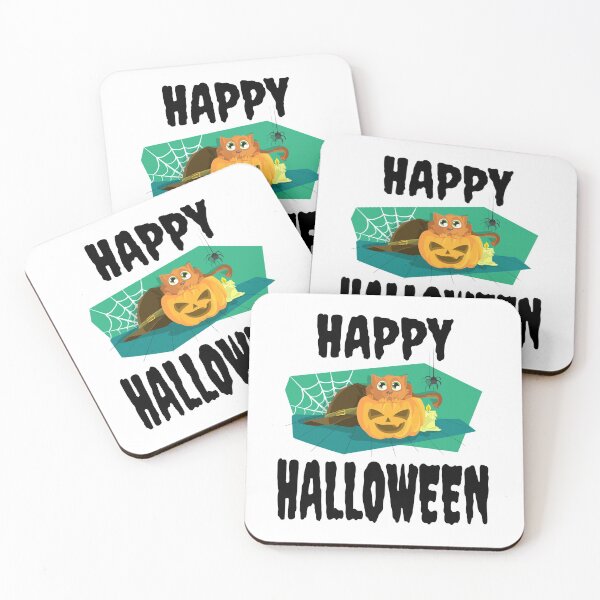 Item preview, Happy Halloween Cat on Jack O'Lantern designed and sold by Linda Roisum.