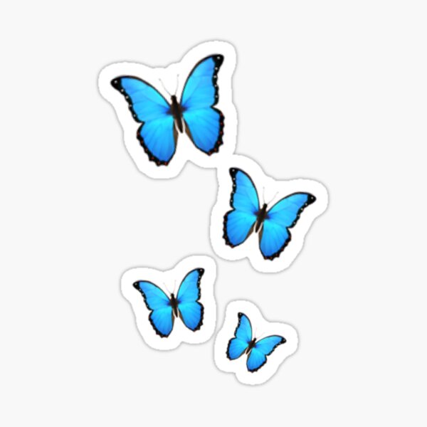 Blue Butterfly Stickers Redbubble - butterfly emoji roblox shirt
