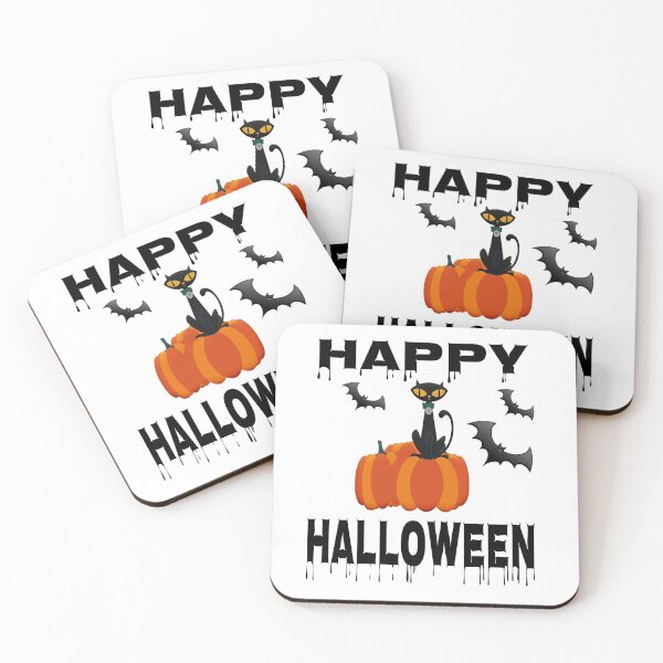 Item preview, Black Cat Bats Pumpkin Happy Halloween designed and sold by Linda Roisum.