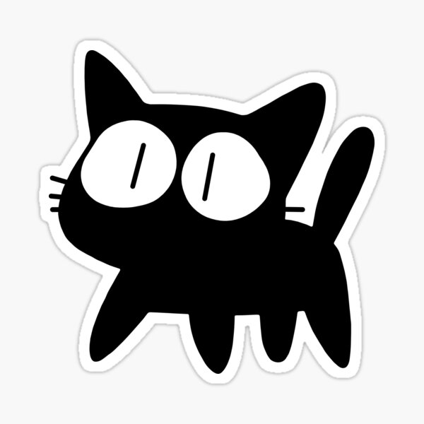 Black cat stickers, cat sticker, original art cat sticker, folk art cat  sticker, Bubble-free stickers — Karen O'Lone-Hahn