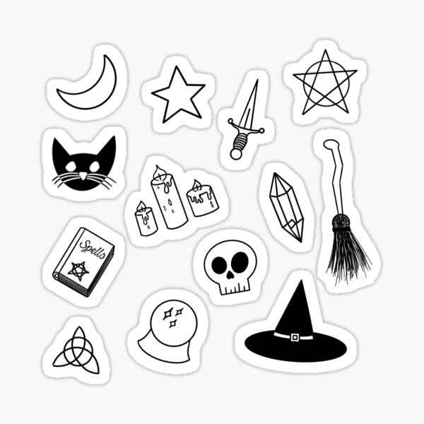 witchy sticker pack - witches, doodle, art, witch, halloween