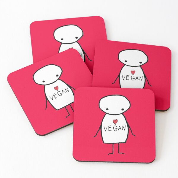 Item preview, VEGAN - Cute Drawing with Red Heart designed and sold by Susan Prolman.