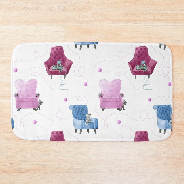 Item preview, Cats & Comfy Chairs Pattern - Pink Yarn designed and sold by TheJessaChannel.
