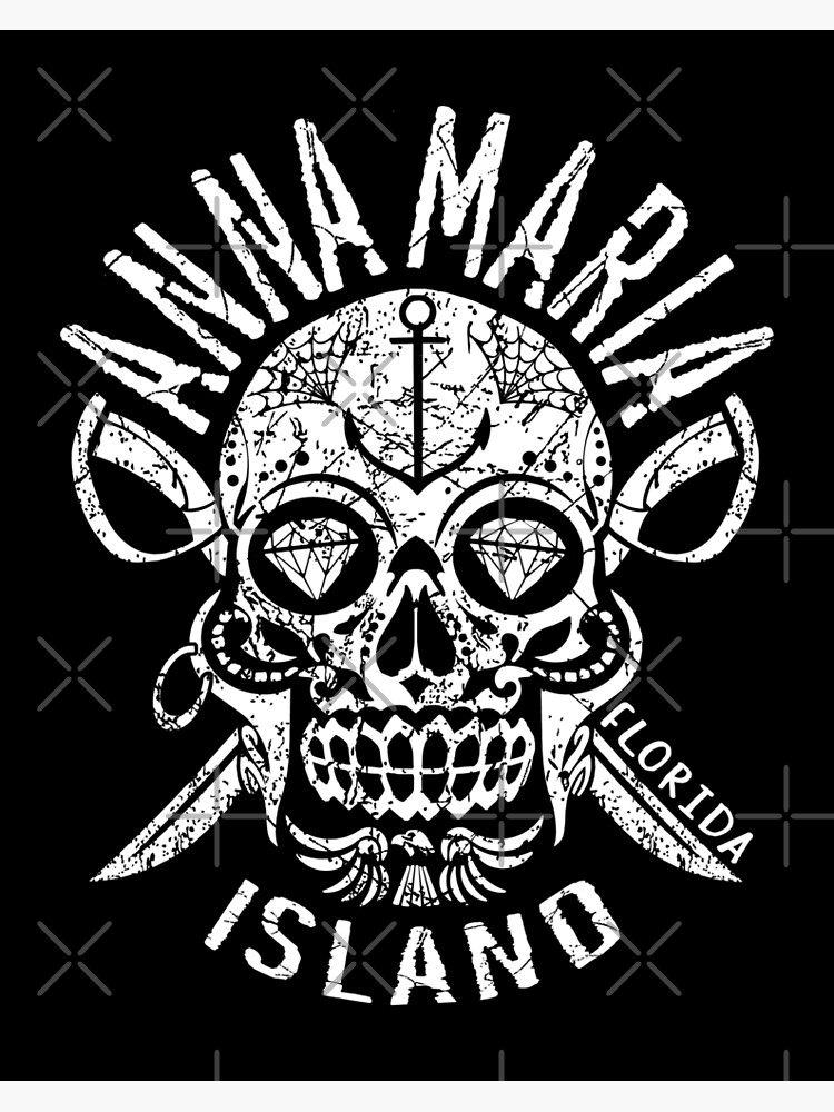 Poster « Anna Maria Island Floride, Halloween Sugar Skull Crossbones