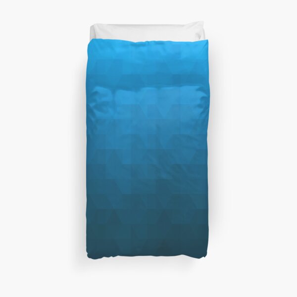 Hexagonal Overlay - Deep Sky Blue Duvet Cover