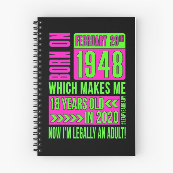 Item preview, 1948 - 48 - 18 NOW I'M LEGALLY AN ADULT PINK #leapyearbaby Girls and Womens Leaper Leapling Leap Year Birthday Gifts, Shirts, Tshirts designed and sold by GabiBlaze.