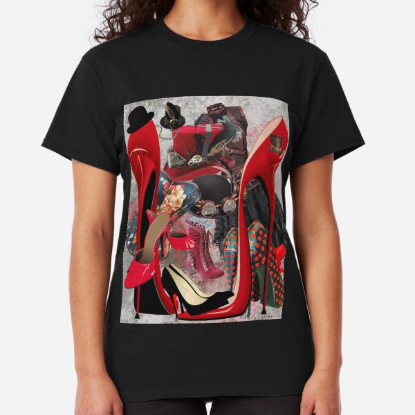 Do Not come between a girl and her Wardrobe Digital Collage Fashion Classic T-Shirt