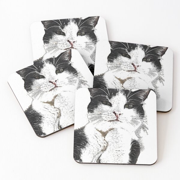 Item preview, Black and white cat designed and sold by designbywhacky.