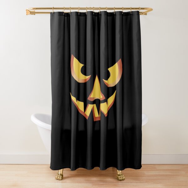 Pumpkin face for Halloween 3 Shower Curtain