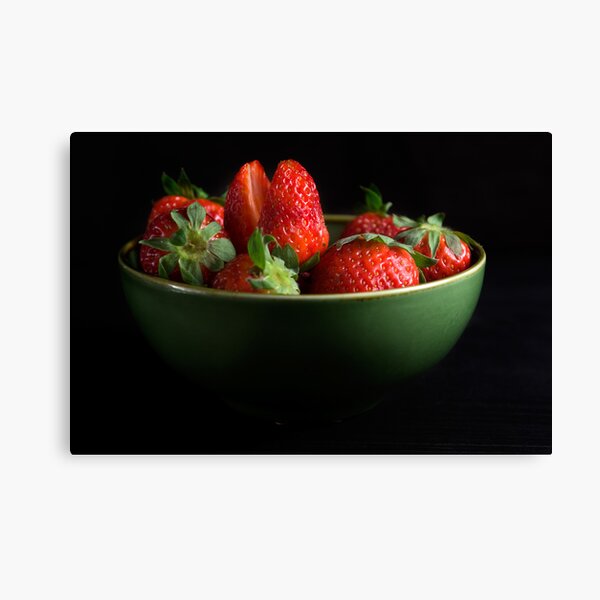 Strawberries Peering From Bowl Canvas Print