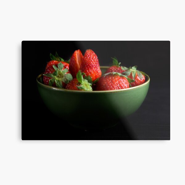 Strawberries Peering From Bowl Metal Print