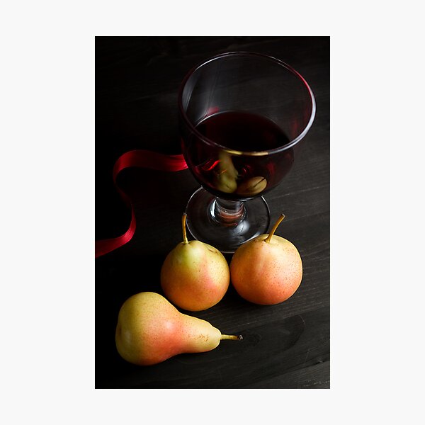 Red Wine and Pears Photographic Print