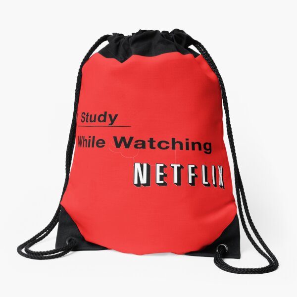 I study while watching netflix Drawstring Bag
