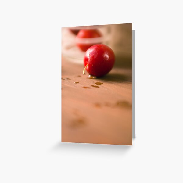Cherry on Wood Greeting Card