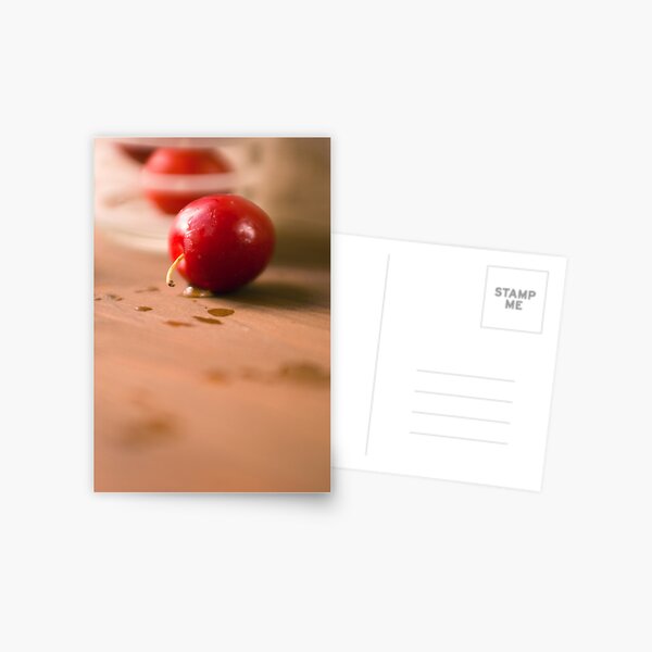 Cherry on Wood Postcard