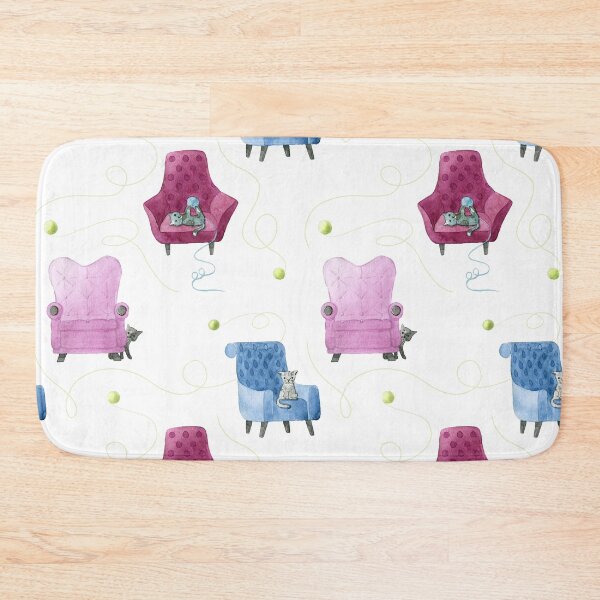 Item preview, Cats & Comfy Chairs Pattern - Green Yarn designed and sold by TheJessaChannel.