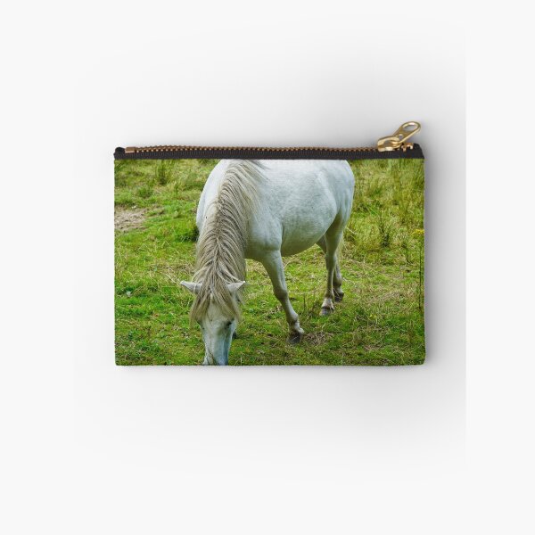 Item preview, Small White Horse / Pony Eating Grass designed and sold by Harmony Of The Mind.