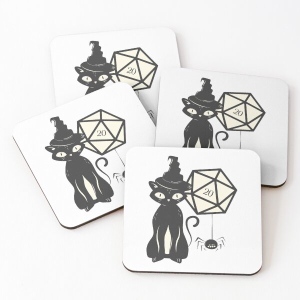 Item preview, Halloween Cat with Polyhedral D20 Dice of the Witch designed and sold by pixeptional.