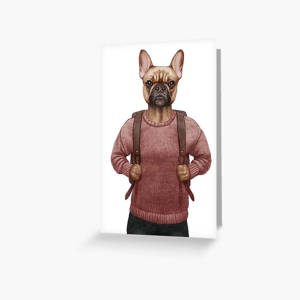 Animals Dressed Up In Human Clothing Portrait Of A Dog Boy Greeting Card By Victorianovak Redbubble