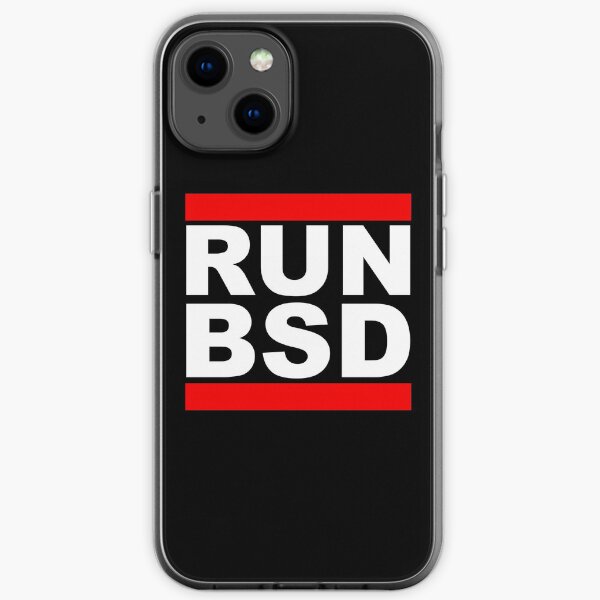 RUN BSD - Cool White/Red Design for Unix Hackers & Sysadmins iPhone Soft Case