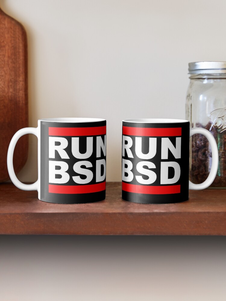 "RUN BSD Cool White/Red Design for Unix Hackers & Sysadmins" Coffee