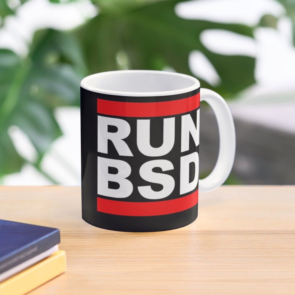 "RUN BSD Cool White/Red Design for Unix Hackers & Sysadmins" Coffee
