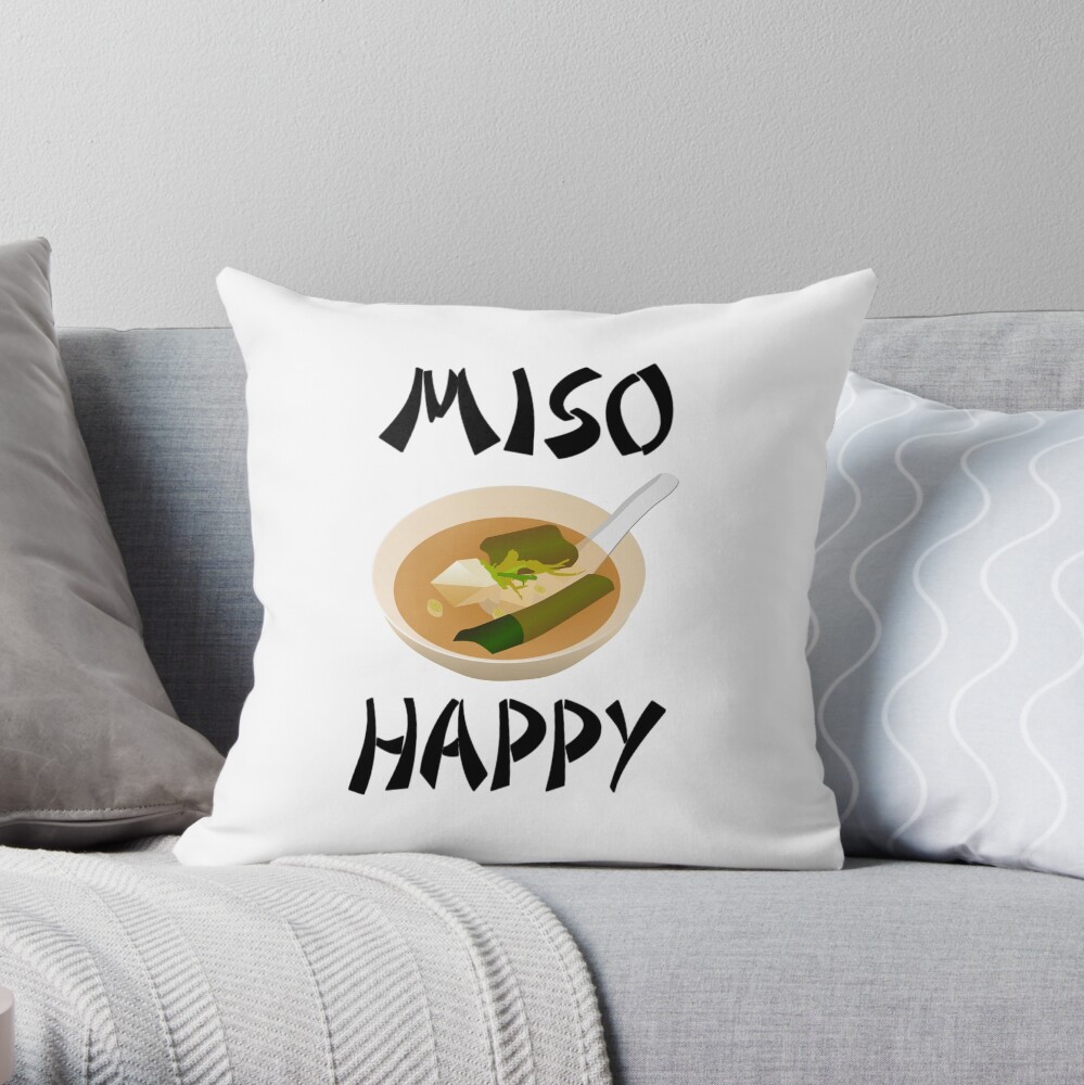 Miso Happy Throw Pillow