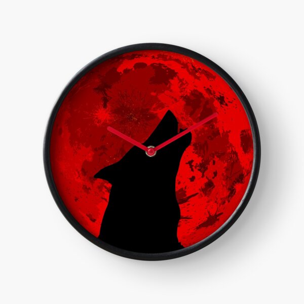 Howling Wolf Blood Moon Clock