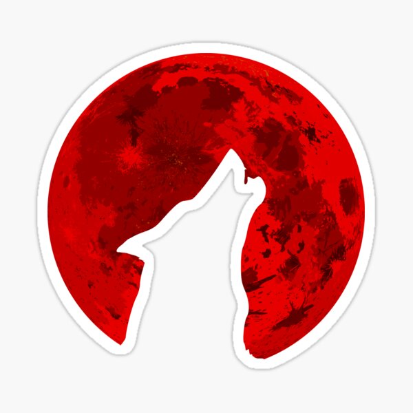 Howling Wolf Blood Moon Sticker