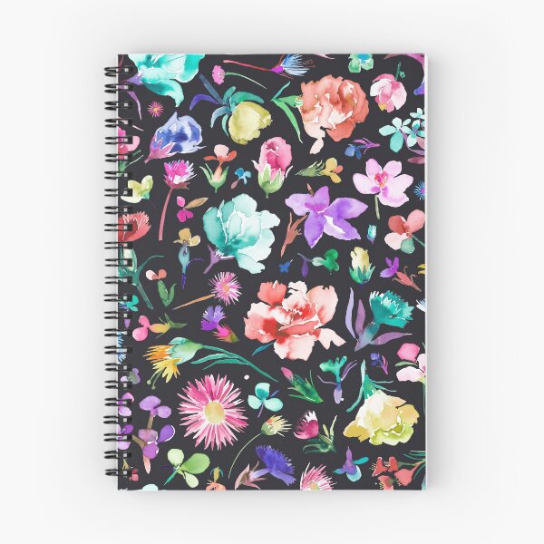 Item preview, Cottagecore Spring flower buds - Small flowers botanical - Black multicolored garden designed and sold by ninoladesign.