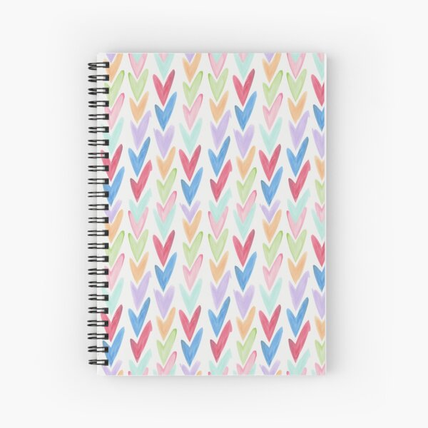 Modern hand painted colorful watercolor abstract chevron Spiral Notebook