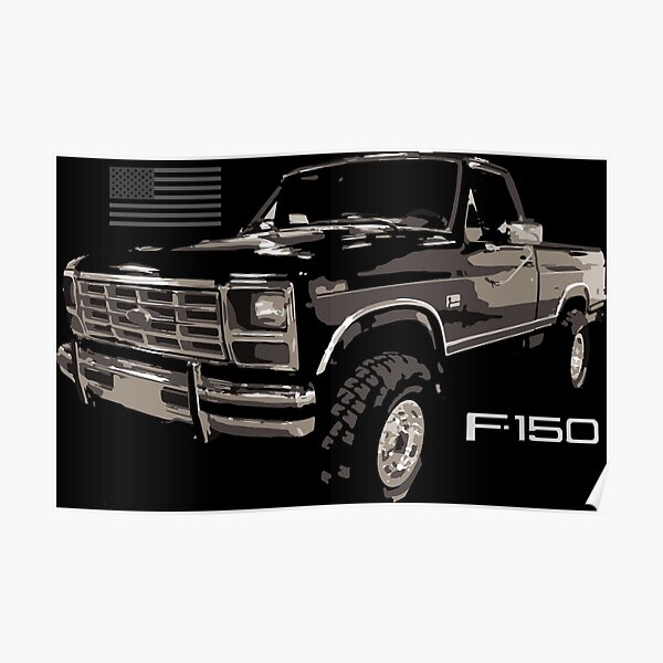 Vintage 1986 Ford F150 XLT Lariat Truck Poster
