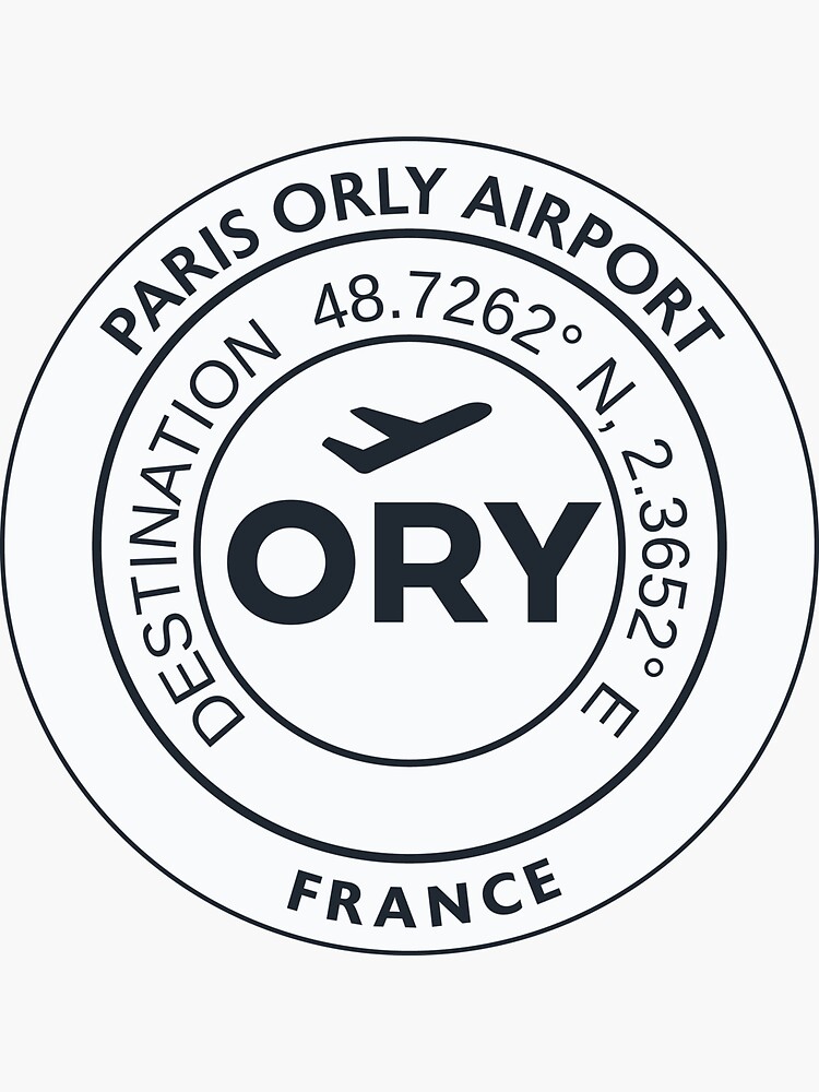"Airport code ORY ORLY France" Sticker by FAVORITETHINGS Redbubble