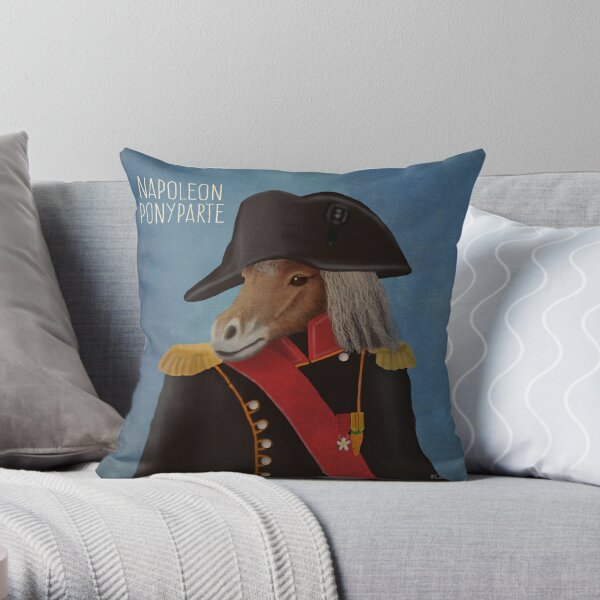 Napoleon Ponyparte Throw Pillow